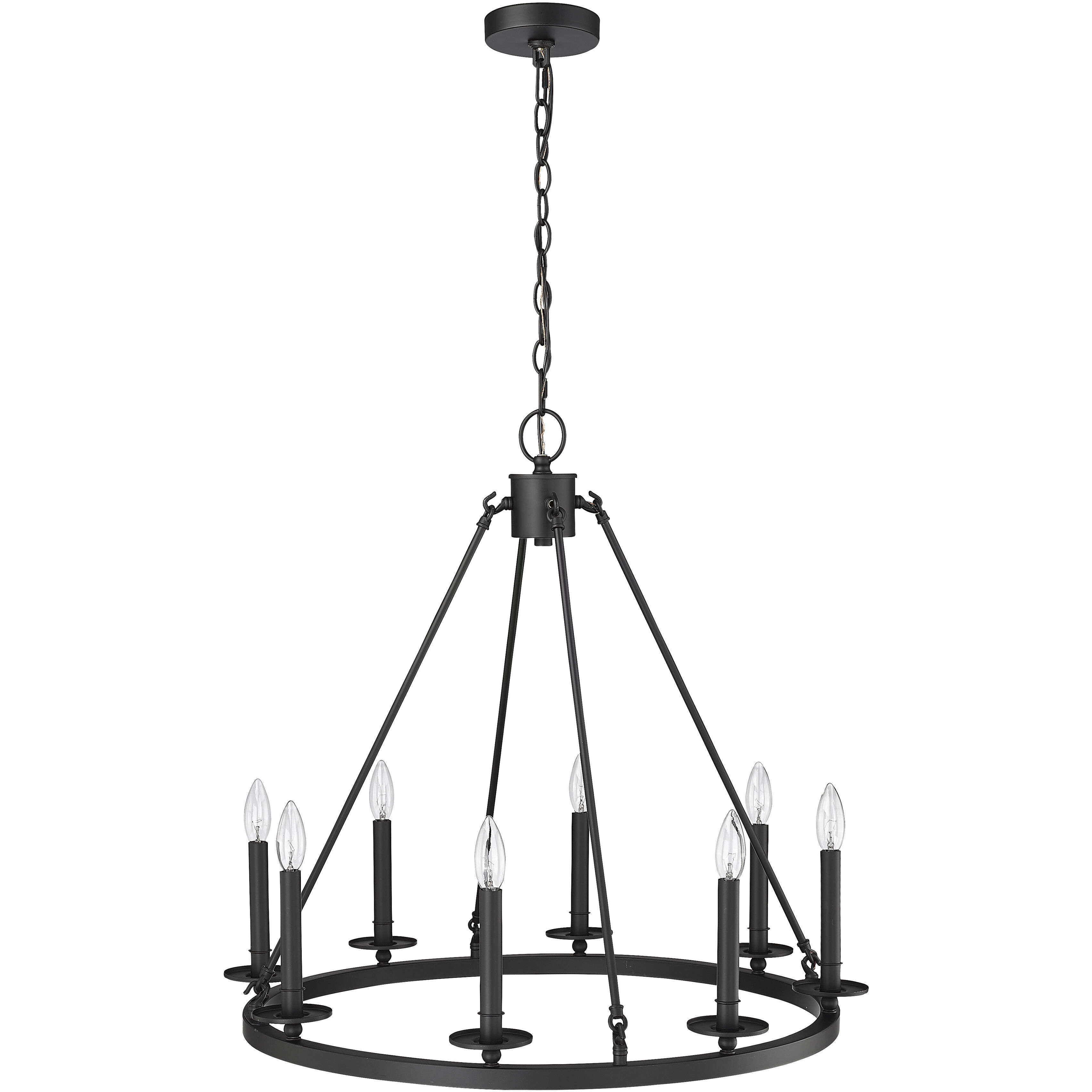 Florence 8 Light 28 inch Matte Black Chandelier Ceiling Light